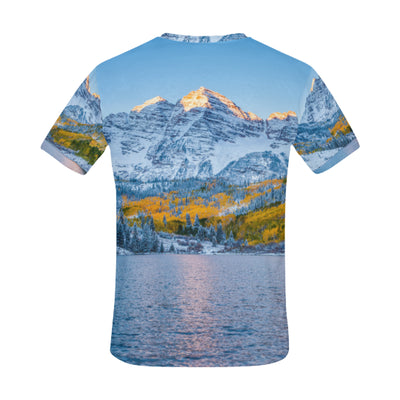 Maroon bells at sunrise Aspen All Over Print T-Shirt for Men