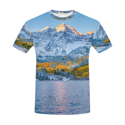 Maroon bells at sunrise Aspen All Over Print T-Shirt for Men